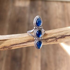 Triple Blue Stone Ring
